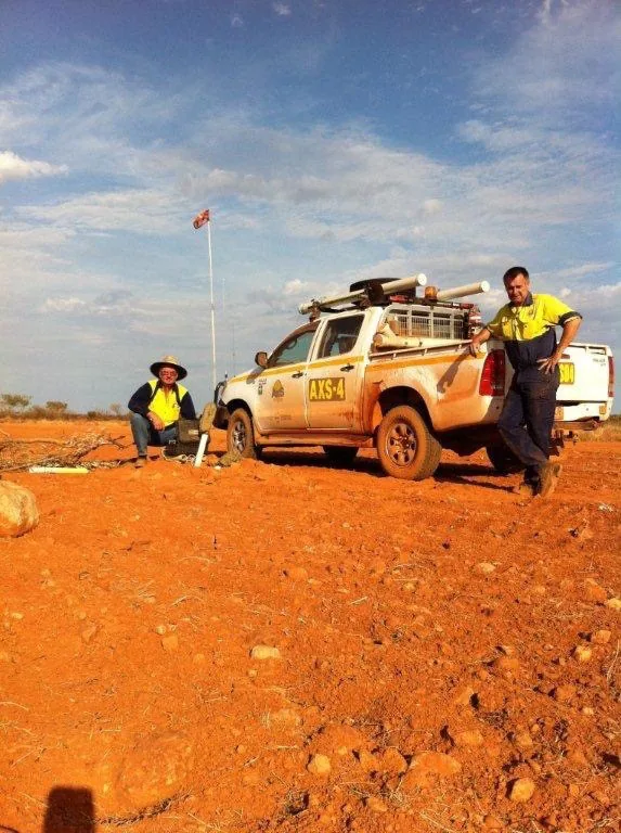 AXS crew on a red-dirt pipeline site